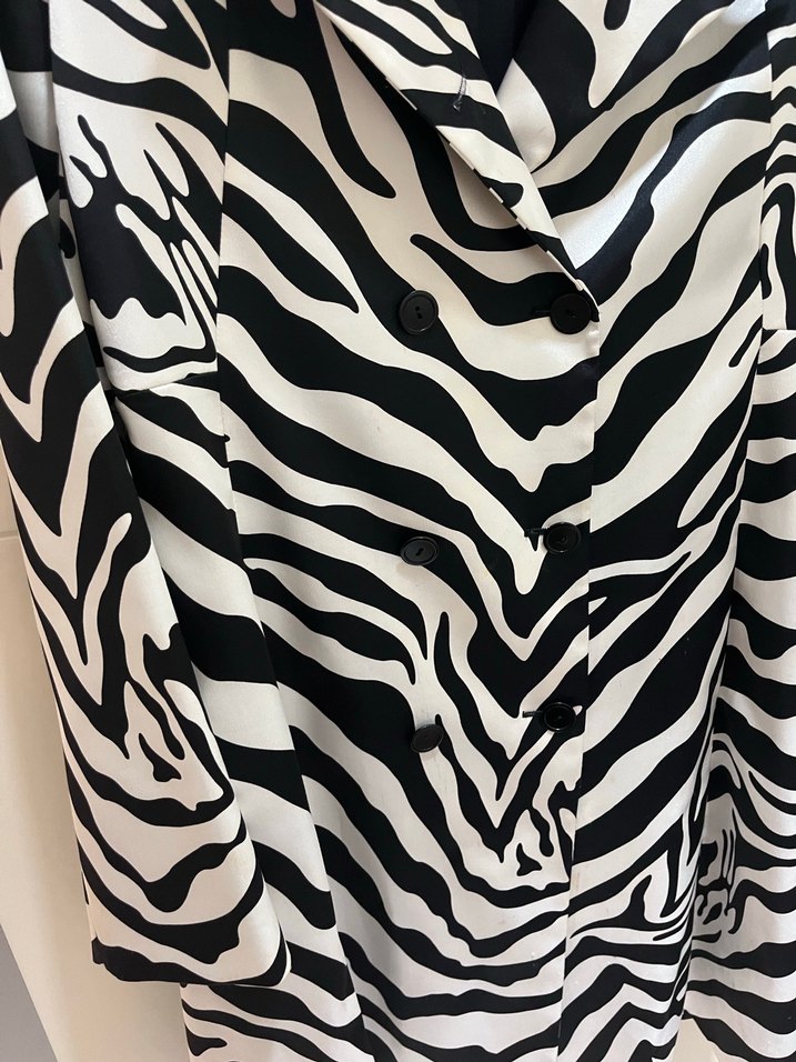 Vakko Vintage Zebra Desenli Blazer Ceket - Görsel 2
