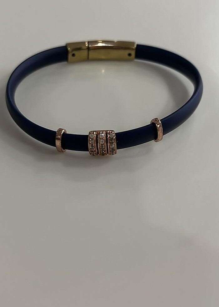 Gümüş aksesuarlı Lacivert Bileklik - Görsel 4