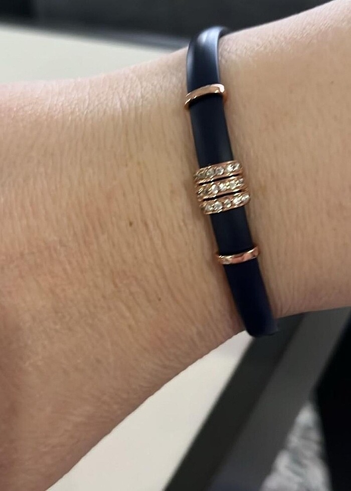 Gümüş aksesuarlı Lacivert Bileklik - Görsel 2