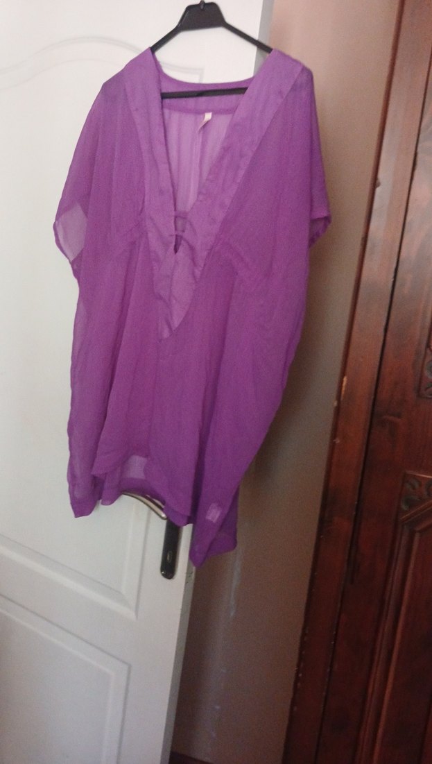 Mor V Yakalı kimono plaj1 - Görsel 3