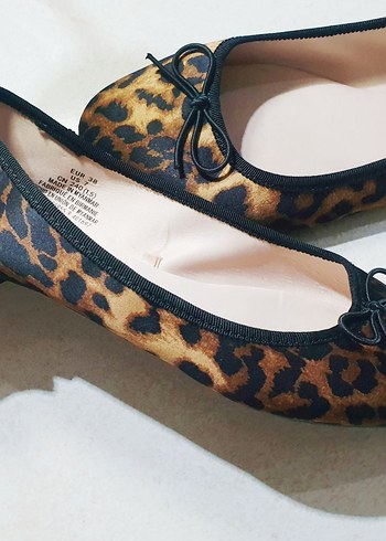 Kahverengi Leopar Desenli Kadın Topuklu Babet