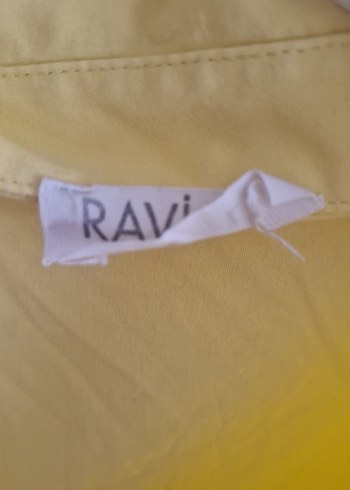 Sarı Uzun Keten Elbise, V-Yaka, Kısa Kollu - Görsel 2