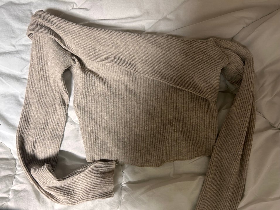 bershka krem crop - Görsel 2