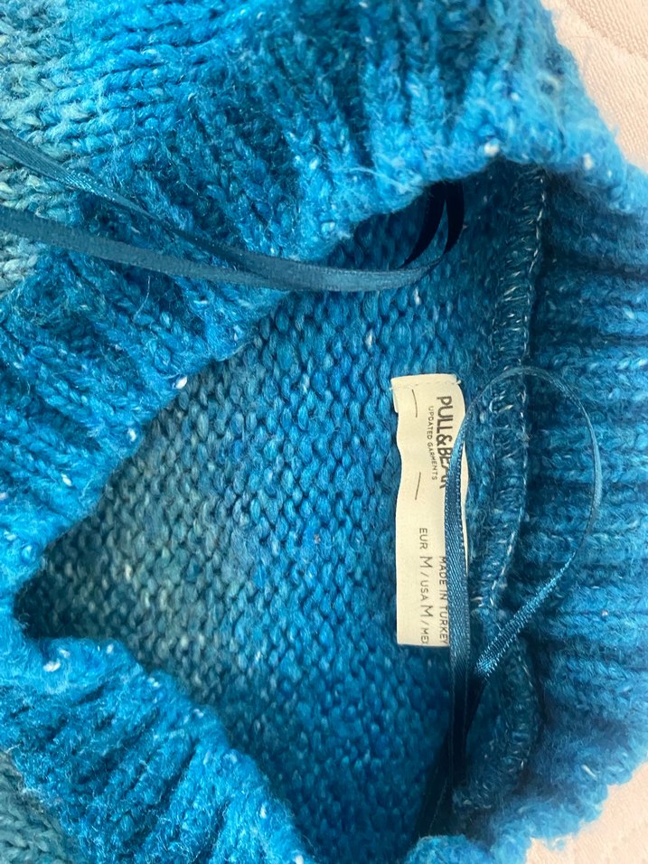 Mavi Bohem Boğazlı Örgü Kadın Kazak - Görsel 3