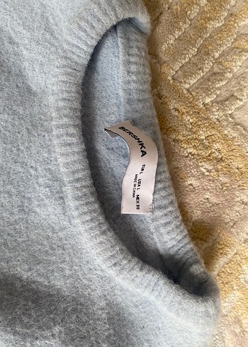 Mavi Örgü Kadın Triko Kazak - Görsel 2