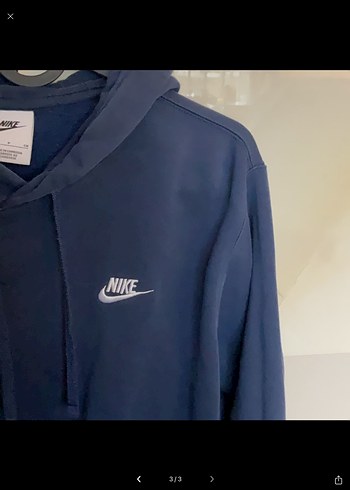 Nike Koyu Mavi Kapüşonlu Sweatshirt - Görsel 3