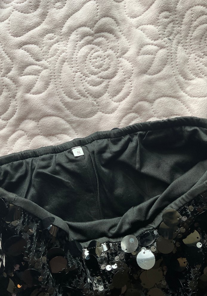 Siyah Payetli Midi Mini Etek - Görsel 2