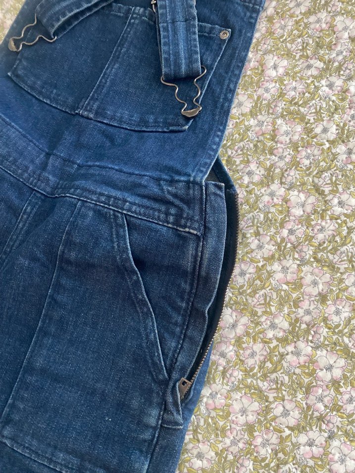 Kadın Lacivert Midi Denim Tulum - Görsel 2