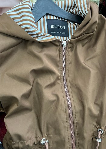 Kadın Kahverengi Uzun Fermuarlı Yağmurluk - Görsel 5