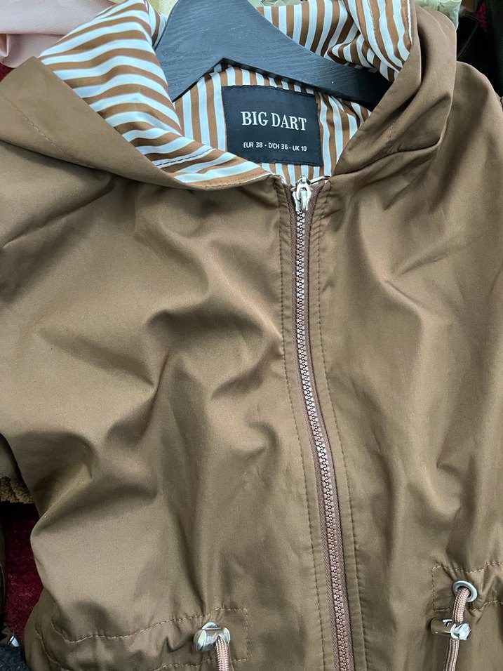 Kadın Kahverengi Uzun Fermuarlı Yağmurluk - Görsel 5