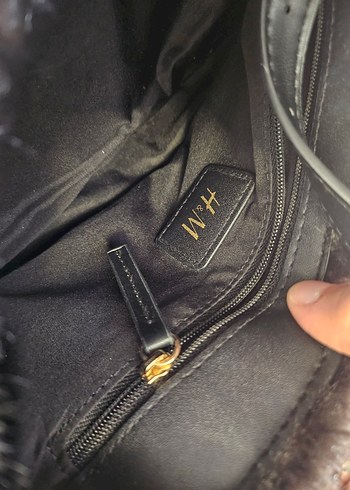 Beden siyah Renk H&M Siyah Kürklü Kadın Omuz Çantası
