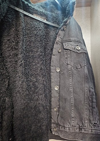 Fashion Angel Düğmeli Gri Denim Kadın Ceket