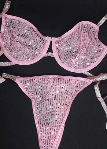 Pembe Parlak Nakışlı Mini Sütyen - Görsel 7