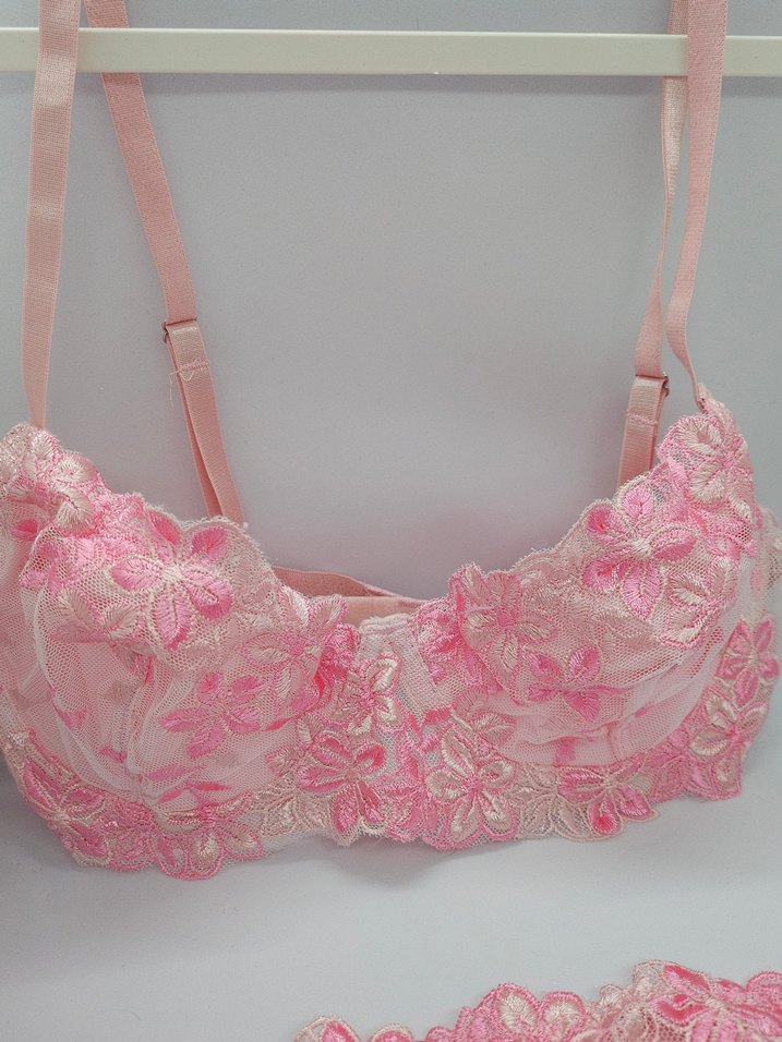 Pembe İşlemeli Bohem Sütyen Takımı - Görsel 3