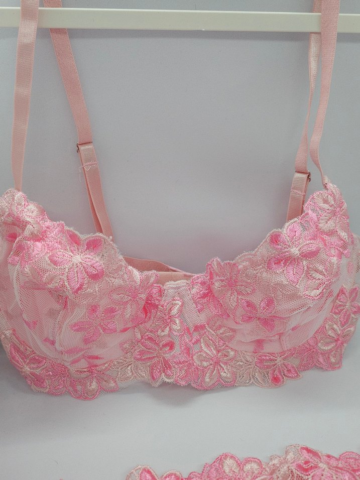 Pembe İşlemeli Bohem Sütyen Takımı - Görsel 2