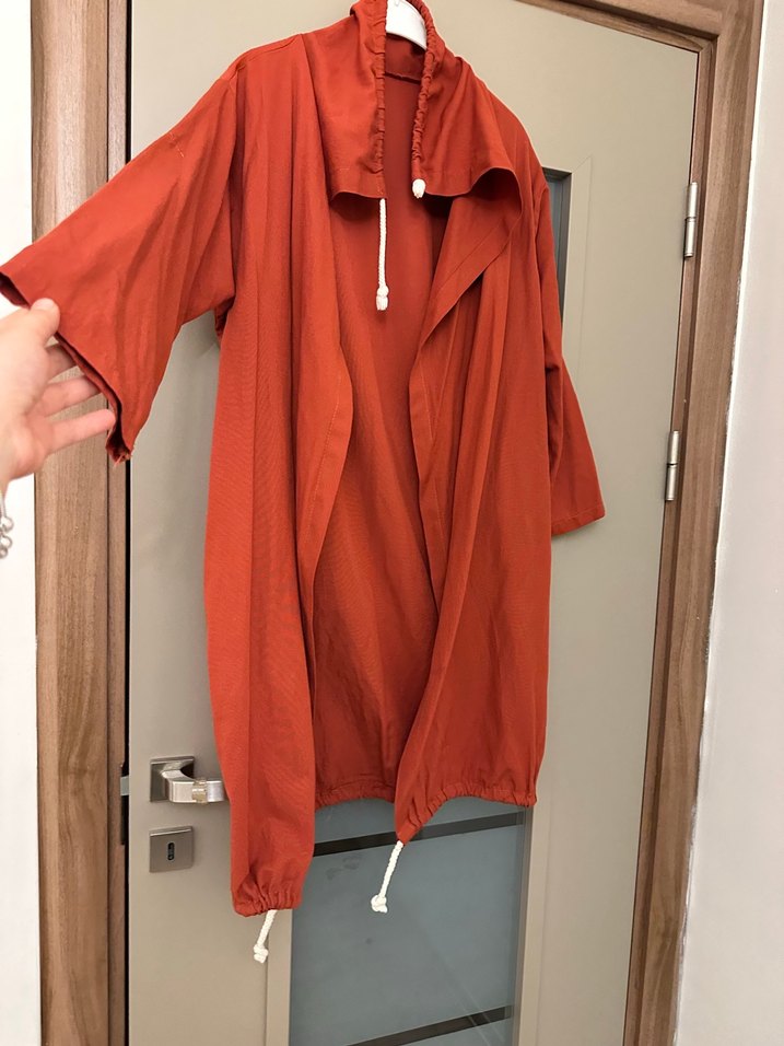 Kiremit rengi Salaş Uzun Ceket - Görsel 2