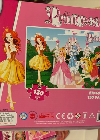 Prenses Temalı Pembe Çocuk Puzzle - Görsel 2