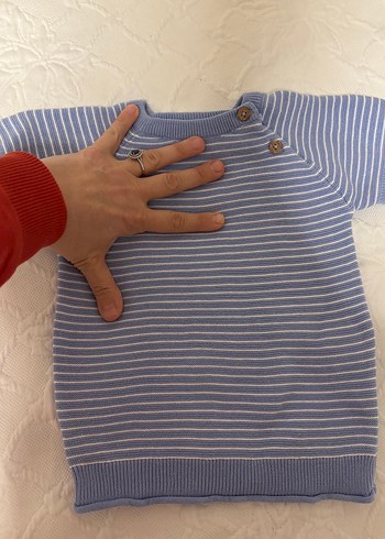 Gri Pamuklu Örme Kısa Kollu Takım - Görsel 4