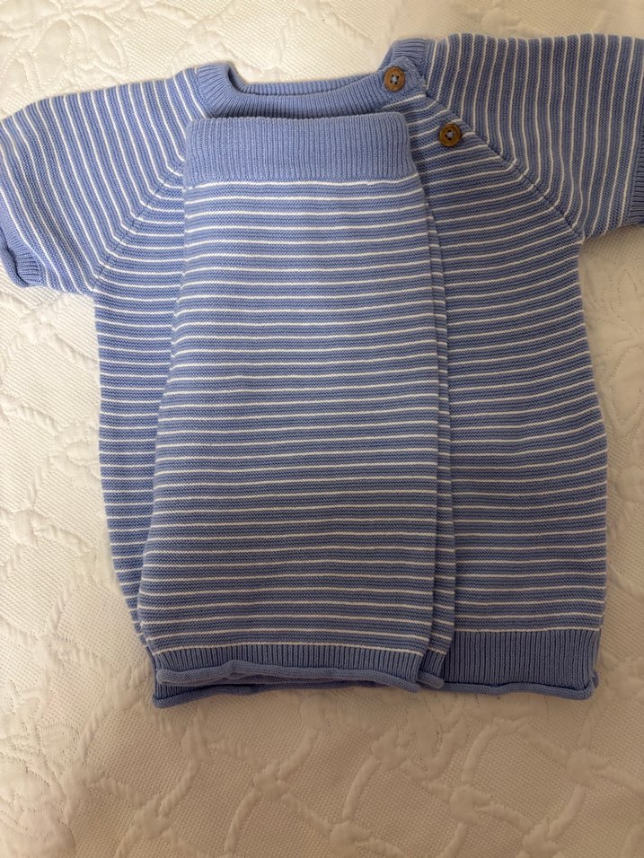 Gri Pamuklu Örme Kısa Kollu Takım - Görsel 3