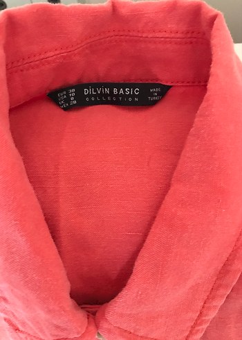 Düğmeli Kırmızı Kadın Keten Ceket - Görsel 3