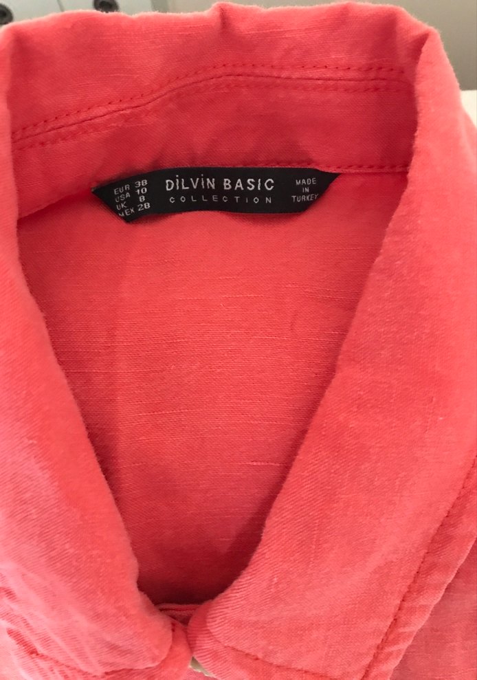 Düğmeli Kırmızı Kadın Keten Ceket - Görsel 3