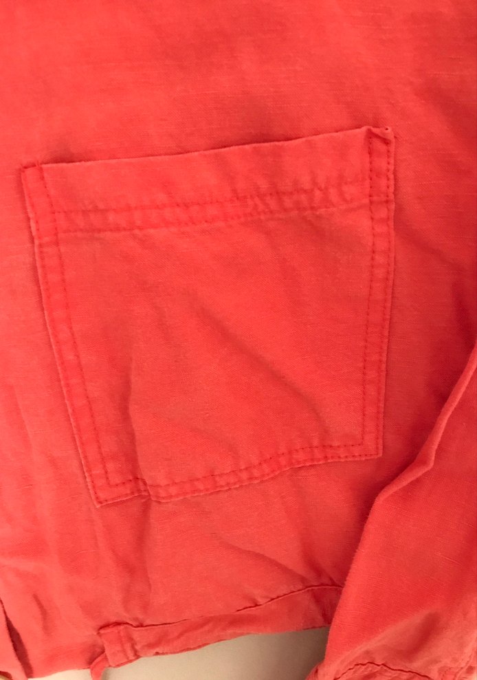 Düğmeli Kırmızı Kadın Keten Ceket - Görsel 4