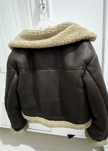 Kahverengi Kürklü Deri Kadın Ceket - Görsel 3