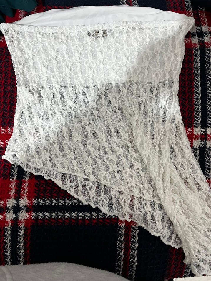 Dantel Detaylı Beyaz Kadın Şal - Görsel 2