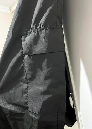 Kadın Siyah paraşüt pantolon - Görsel 3