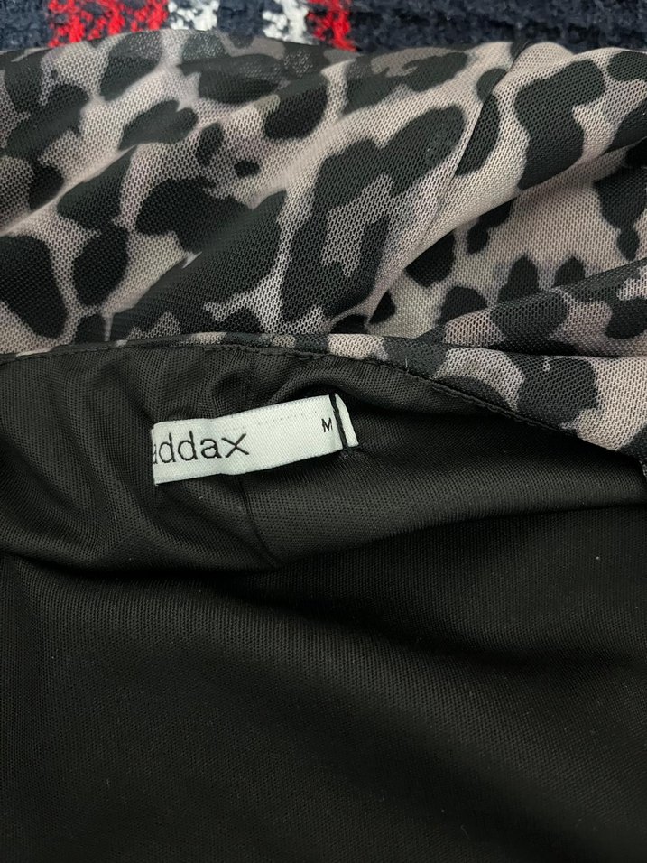 Gri Desenli Uzun Askılı Kadın Elbise - Görsel 4