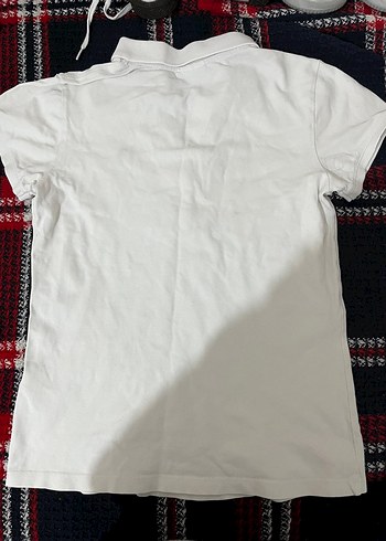 orijinal beyaz Polo Yaka Kısa Kollu Tişört - Görsel 2