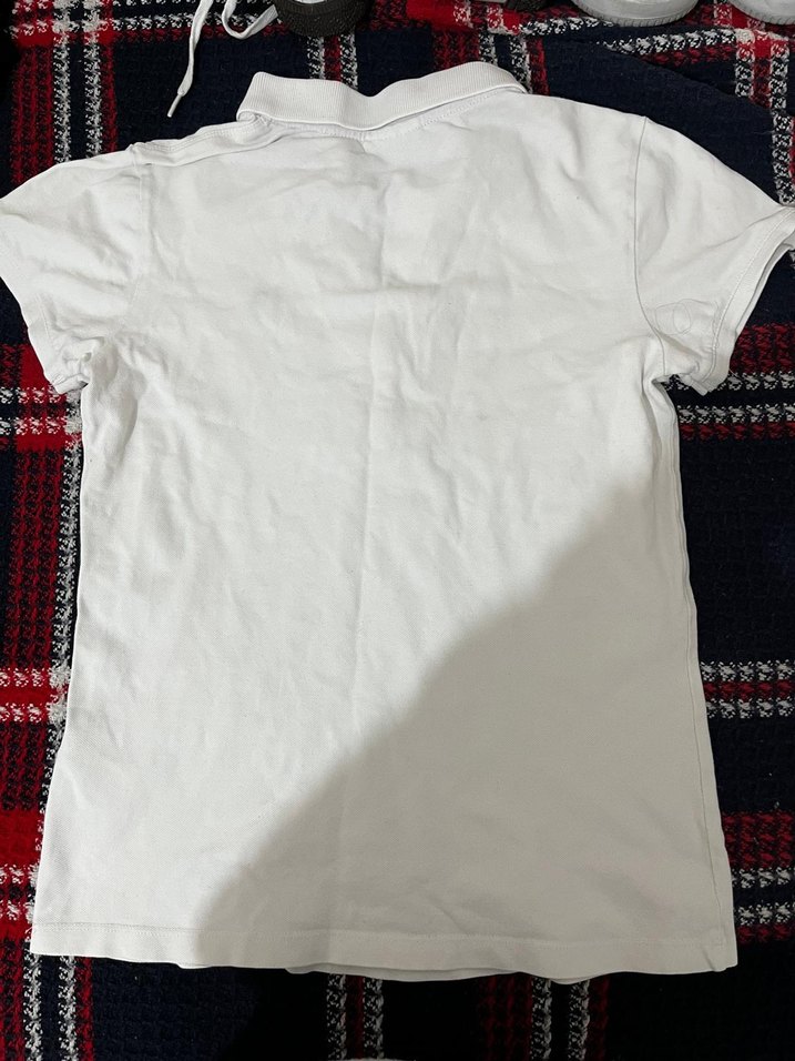 orijinal beyaz Polo Yaka Kısa Kollu Tişört - Görsel 2