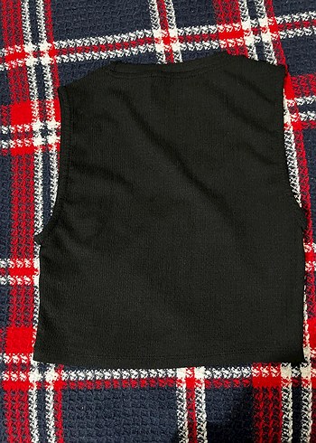 Siyah Örme Kolsuz Kadın Atlet - Görsel 2