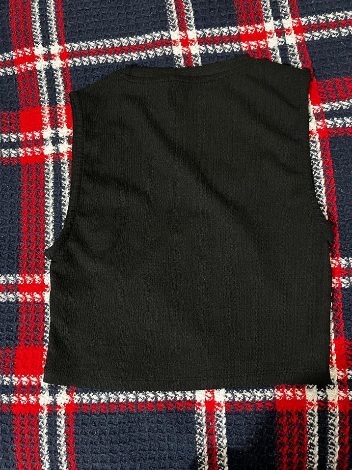 Siyah Örme Kolsuz Kadın Atlet - Görsel 2