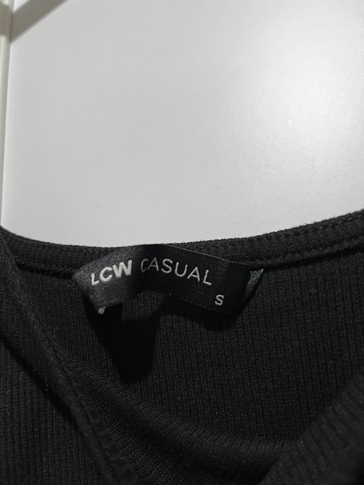 Kız Çocuk Siyah Kısa Kollu Basic Tişört - Görsel 3