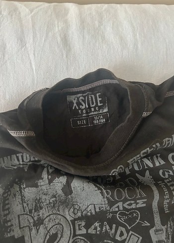 13-14 Yaş Beden Erkek Çocuk Rock Punk Baskılı Kolsuz Tişört