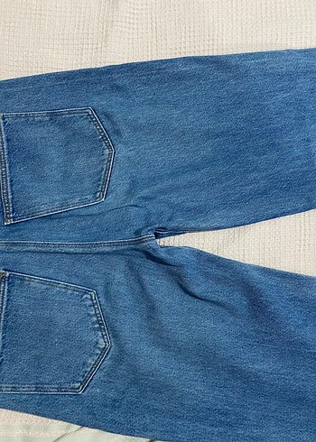 28 Beden Mavi Wide Leg Kadın Denim Jean