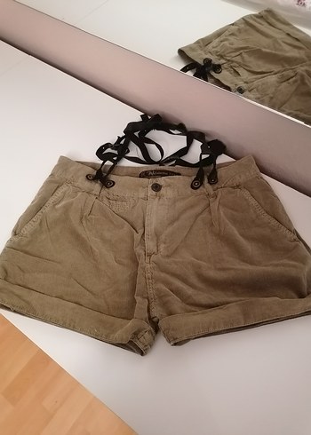 Bej Süet Kadın Mini Şort