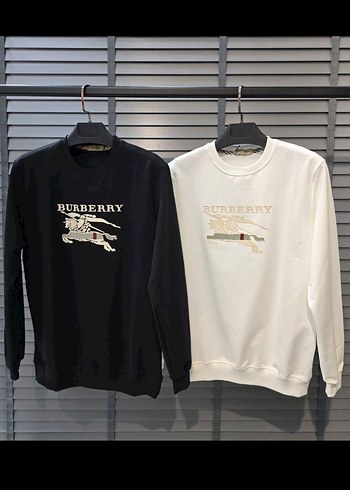 Burberry Baskılı Erkek Beyaz Sweatshirt