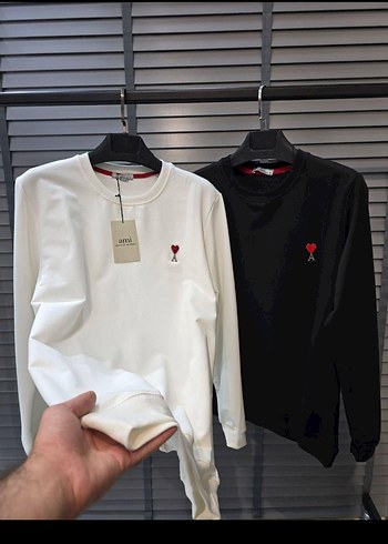 Beyaz Erkek Pamuklu Sweatshirt - Uzun Kollu