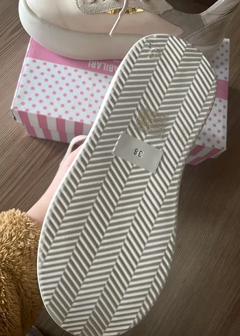 Bej Platform Topuklu Kadın Spor Ayakkabı - Görsel 4