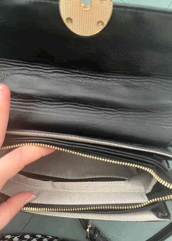 Siyah Deri Yılan Desenli Klasik Kadın Çanta - Görsel 5