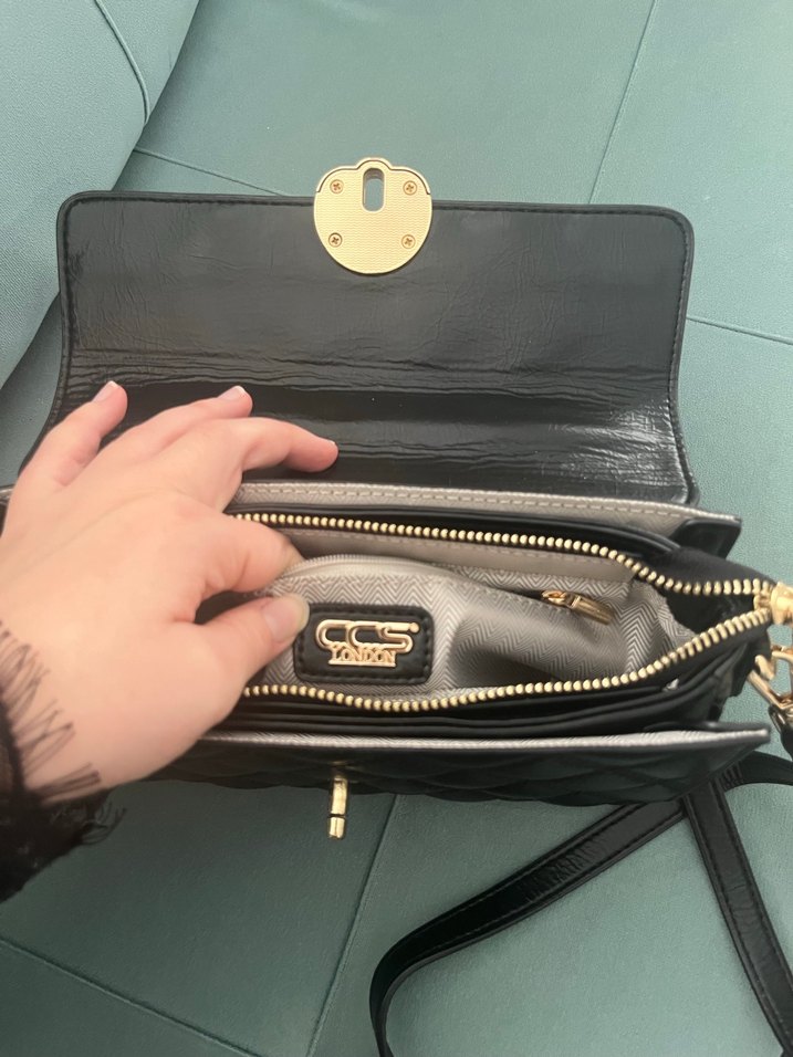 Siyah Deri Yılan Desenli Klasik Kadın Çanta - Görsel 4