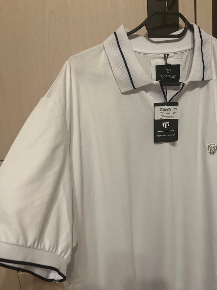 Erkek Beyaz Pamuklu Polo Tişört - Görsel 5