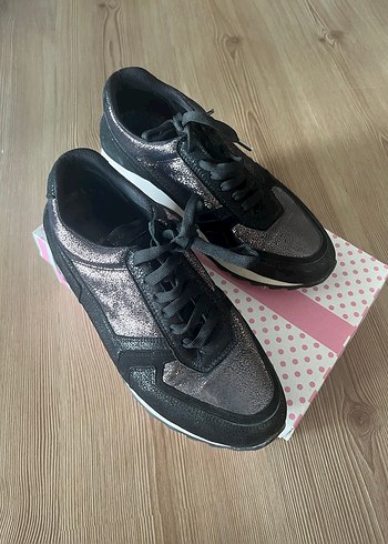 Gri Platform Topuklu Bağcıklı Kadın Spor Ayakkabı - Görsel 2