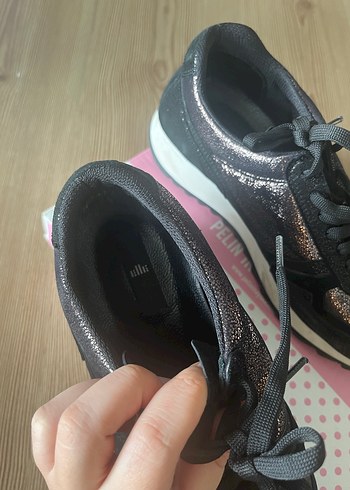 Gri Platform Topuklu Bağcıklı Kadın Spor Ayakkabı - Görsel 3