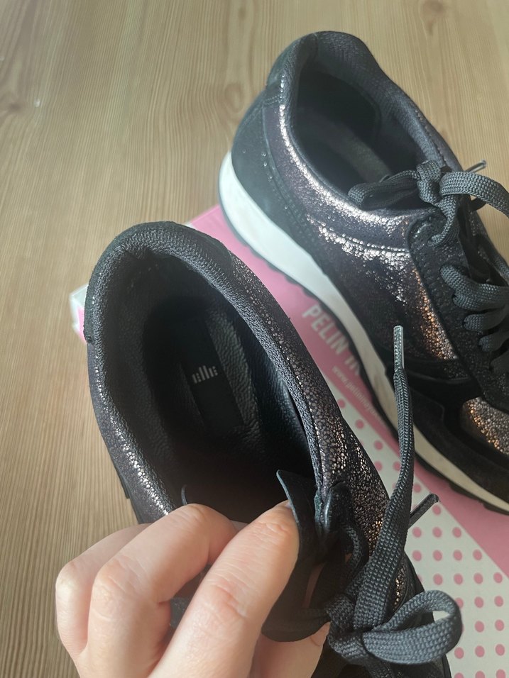 Gri Platform Topuklu Bağcıklı Kadın Spor Ayakkabı - Görsel 3