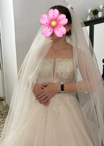 A Kesim Uzun Beyaz Gelinlik - Görsel 5