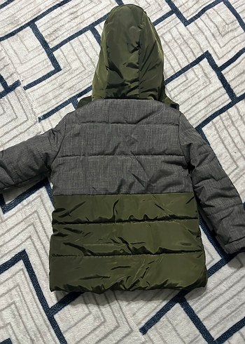 Gri Kapüşonlu Fermuarlı Erkek Çocuk Mont - Görsel 2