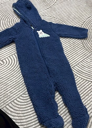 Koyu Mavi Erkek Bebek Örgü Tulum - Görsel 2